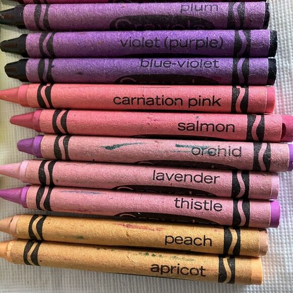 X2 Vtg Crayola Crayon Box Binney & Smith Crayons Retired Colors Incomplete - Picture 8 of 16